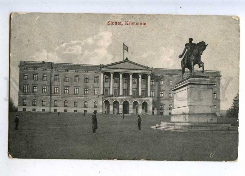 206560 NORWAY KRISTIANIA Slottet castle Vintage postcard