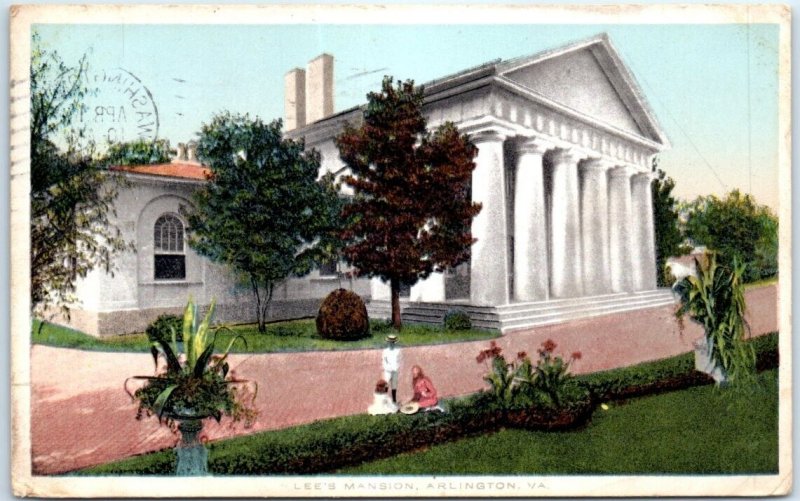 Postcard - Lee's Mansion, The Custis-Lee Mansion at Arlington, Virignia