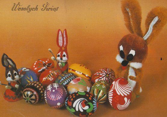 Poland Toy Rabbit With Magic Wand Snail Shape Ball Polish Happy Xmas Postcard