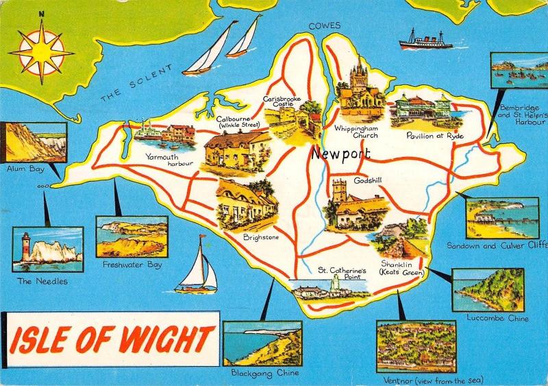 BR90046 isle of wight map cartes geographiques newport  uk