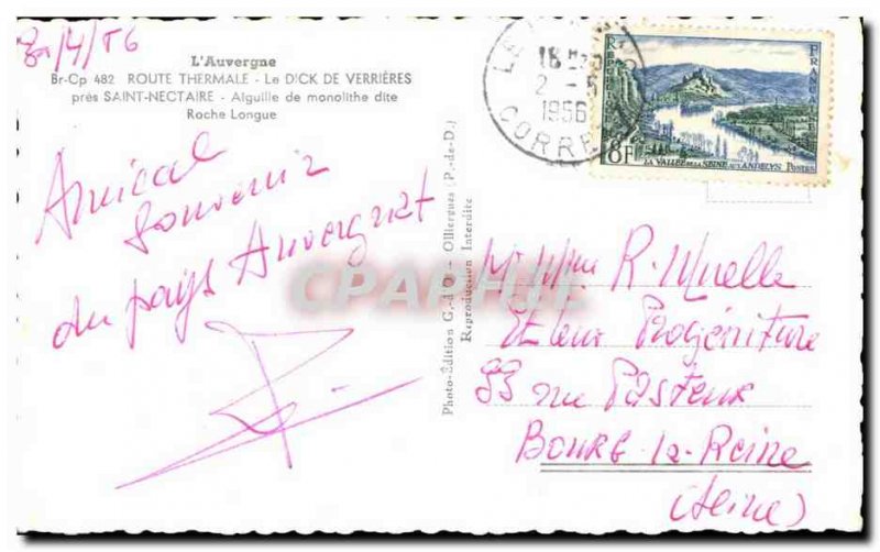 Old Postcard L & # 39Auvergne Road Thermal Dick De Verrieres Pres Saint Necta...