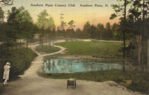 PC GOLF, NC, SOUTHERN PINES, COUNTRY CLUB, Vintage Postcard (b45773)