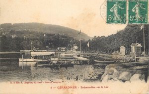 France navigation & sailing topic postcard Gerardmer pier rowboat