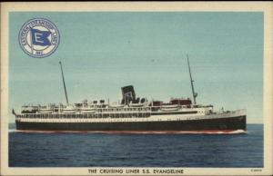 SS Evangeline Eastern Steamship Lines Salem MA Travel Office Adv on Back