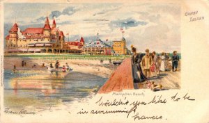 c.'02, Coney Island, NY, PMC, Manhattan Beach,  Message,  Wear, Old Postcard