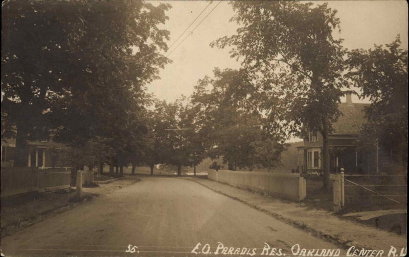 Oakland Center Burrillville Rhode Island RI EO Paradis Home Real Photo Postcard