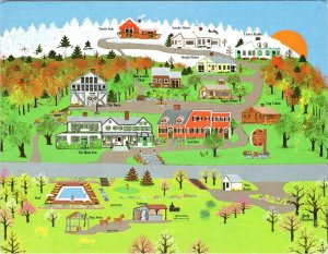 Jackson Village, NH New Hampshire CHRISTMAS FARM INN  5½ X 7 Artist's Postcard