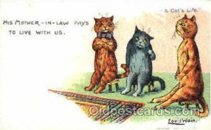 Artist Louis Wain Cat Unused light tab marks from being in album