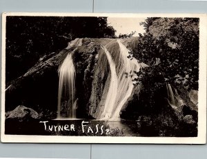 c1910 TURNER FALLS OKLAHOMA WATERFALL REAL PHOTO RPPC POSTCARD 39-16