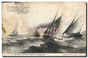 In Old Postcard Sea Rentree boats in rough seas Boat