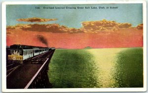 M-6630 Overland Limited Crossing Great Salt Lake Utah at Sunset