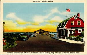 MA - Martha's Vineyard Island. Vineyard Haven. Dock and Seaman's Friends Soci...