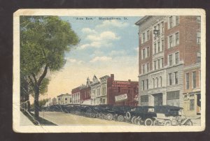 MARSHALLTOWN IOWA DOWNTOWN STREET SCENE OLD CARS VINTAGE POSTCARD