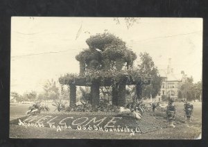 RPPC SANDUSKY OHIO OS & SH JAPANESE PAGODA VINTAGE REAL PHOTO POSTCARD