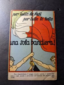 Mint Italy Military War Propaganda Postcard A Single Flag
