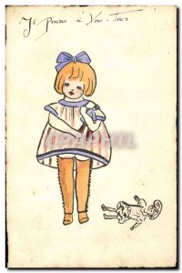 Old Postcard Fun Children Doll