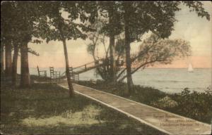 Henderson Harbor NY Sunset Roost Association Island Hand Colored Postcard