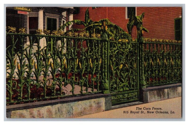 Postcard LA The Corn Fence 915 Royal St. New Orleans La. Louisiana