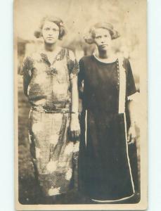 rppc Pre-1930 Fashion WOMEN WEARING VINTAGE DRESSES AC7869