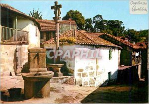 Postcard Modern Combarro Pontevedra corner and tipical Crusade