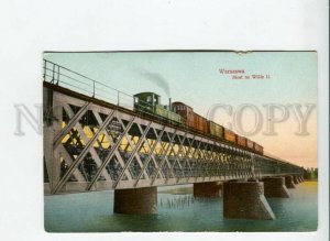 3170426 Poland WARSAW Railway BRIDGE on Vistula Vintage PC