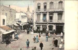 Tangier Morocco Sciaguim Street Shops c1900-20s Vintage Postcard