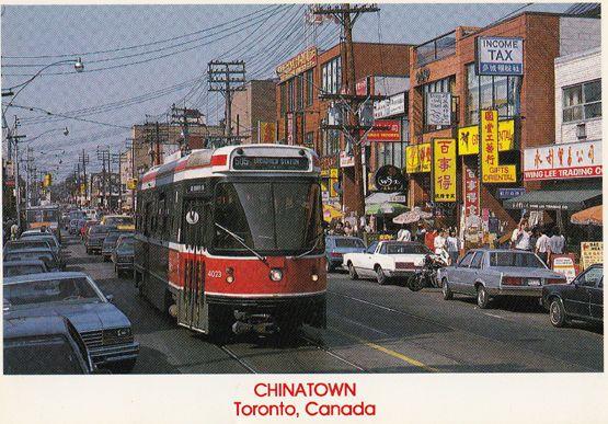 Rush Hour in Chinatown Toronto Canadian Postcard