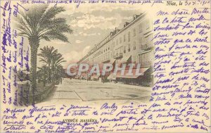 Postcard Old Nice Avenue Massena (map 1900)