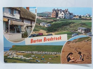 Burton Bradstock Devon Vintage Multiview Postcard 1967 Caravan Park Post Office