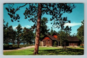 Lake Charlevoix MI-Michigan, Store & Bath House Young State Park Chrome Postcard