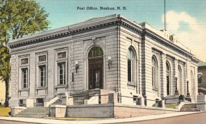 Vintage Postcard Post Office Postal Service Building Nashua New Hampshire FPT