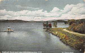 Lake Winnepesaukee New Hampshire~Endicott Rock~People along Shore~1908 Postcard