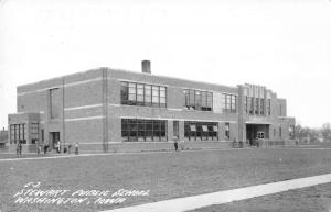 Washington Iowa Stewart Public School Real Photo Antique Postcard J49545