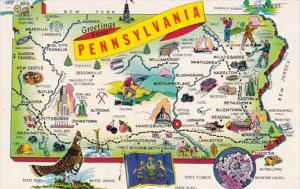 Greetings From Pennsylvania With Map