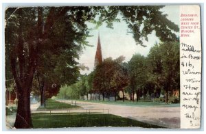1908 Broadway Looking West From Center St. Winona Minnesota MN Vintage Postcard