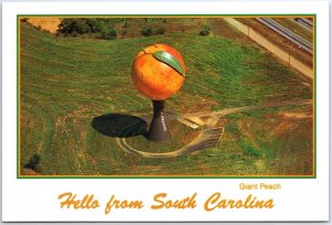 VINTAGE CONTINENTAL SIZE POSTCARD THE GIANT PEACH HELLO FROM SOUTH CAROLINA