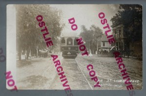 Marshall WISCONSIN 1912 MAIN STREET Add On TROLLEY nr Madison Waterloo WI