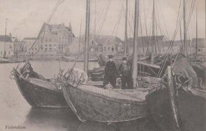 Volendam Fishing Boat Vintage Fishermen Dutch Postcard