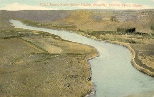 Vintage Postcard Vista Down Snake River Valley Perrine Ferry ID Near Blue Lakes