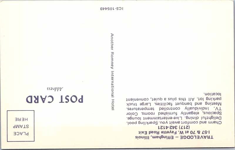 Postcard RESTAURANT SCENE Effingham Illinois IL AL4031