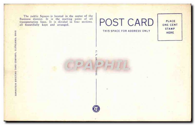 Old Postcard Public Square Cleveland Ohio Looking Southeast