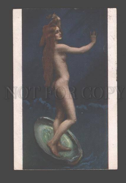 097339 Belle MERMAID on Shell by HOEBLIN old ART NOUVEAU