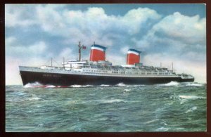 h1413 - Steamer SS UNITED STATES Postcard 1950s Ocean Liner