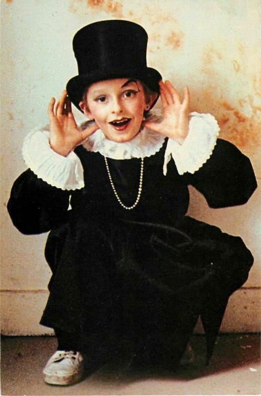 Pierrot Boy Clown in Top Hat and Running Shoes by Simone Croigny Postcard