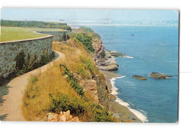 Newport Rhode Island RI Postcard 1958 Cliff Walk Along Atlantic Ocean