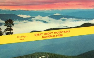 Vintage Postcard Greetings From Great Smoky Mountains National Park Dome Clouds