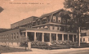 Vintage Postcard The Colonial Hotel Claremont New Hampshire NH American Art Pub.
