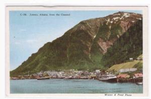 Panorama Juneau Alaska linen postcard