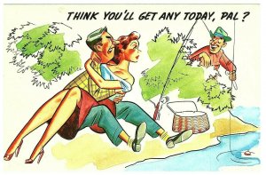 Comic Postcard Artist Signed Cooper Think You'll Get Any Laff Card 1958