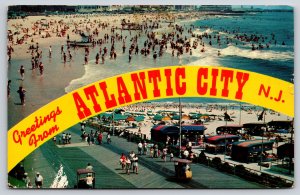 Atlantic City NJ~Greetings Banner~Beach & Boardwalk~Rolling Chairs~Chrome PC